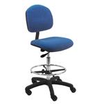 Fabric Chair With Adj.Footring and Nylon Base, 20"-28" H  Single Lever Control